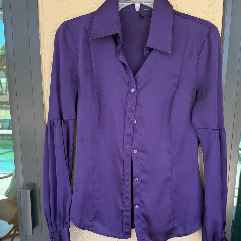 Chic Purple Button Down Shirt for Women